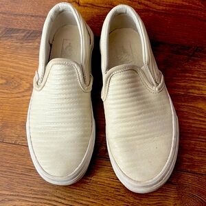White slip on vans